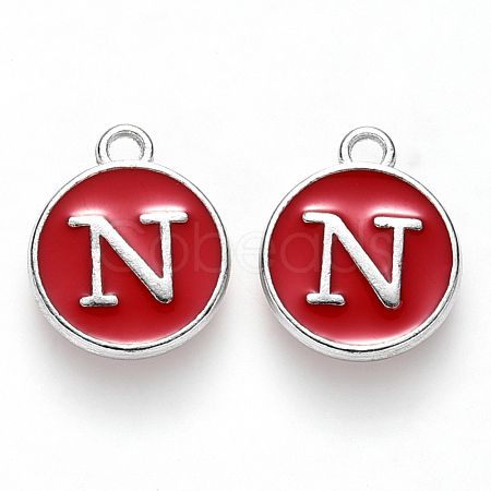 Platinum Plated Alloy Enamel Charms ENAM-S118-03N-P-1