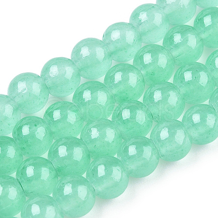 Baking Paint Imitation Jade Glass Round Bead Strands DGLA-Q021-6mm-22-A-1