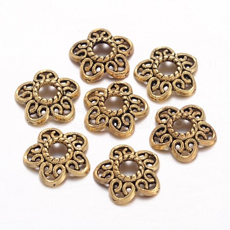 Tibetan Style Alloy Bead Caps GLF10597Y-1