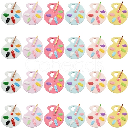 24Pcs 6 Colors Opaque Resin Pendants CRES-YW0002-74-1