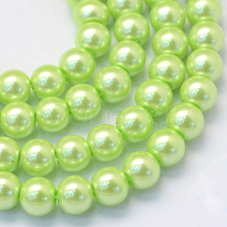Baking Paint Pearlized Glass Pearl Round Bead Strands HY-Q003-10mm-07-1