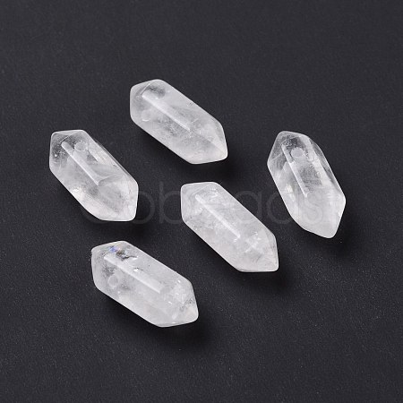 Natural Quartz Crystal Double Terminal Pointed Pendants G-C007-02A-14-1