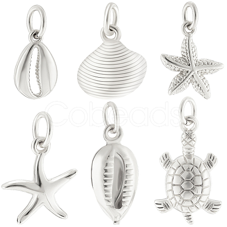 24Pcs 6 Styles Brass Pendants KK-BBC0022-75-1