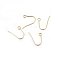 304 Stainless Steel Earring Hooks, Ear Wire, with Horizontal Loop, Golden, 15x19x0.7mm, Hole: 2mm, Pin: 0.7mm