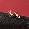 Stainless Steel Small Animal Stud Earrings for Women, Golden, Scissor Shape, 60x40mm