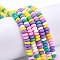 Handmade Polymer Clay Beads Strands, for DIY Jewelry Crafts Supplies, Flat Round, Colorful, 6~7x3mm, Hole: 1.5mm, about 113~116pcs/strand, 15.55 inch~16.14 inch(39.5~41cm)