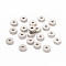 Non-Tarnish 201 Stainless Steel Spacer Beads, Flat Round with Diamond Texture, Stainless Steel Color, 8x3mm, Hole: 2mm