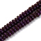 Electroplated Natural Lava Rock Beads Strands, Disc, Purple Plated, 6~6.5x3~3.5mm, Hole: 1.2mm, about 124pcs/strand, 15.75''(40cm)