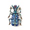 Beetles Enamel Pin with Rhinestone, Antique Golden Alloy Badge for Backpack Clothes, Steel Blue, 71.5x48x17mm, Pin: 0.8mm