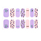 Full Cover Nombre Nail Stickers, Self-Adhesive, for Nail Tips Decorations, Lilac, 24x8mm, 14pcs/sheet