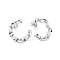 Non-Tarnish 304 Stainless Steel Stud Earring for Women, Twist Letter C, Stainless Steel Color, 19x17.5x3.5mm, Pin: 0.8mm