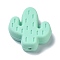 Silicone Focal Beads, Chewing Beads For Teethers, Cactus, Aquamarine, 25x23x8mm, Hole: 2.3mm