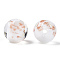 Luminous Handmade Gold Sand Lampwork Beads, Glow in the Dark, Round, White, 9.5~10x8.5~9.5mm, Hole: 1.4~1.6mm