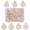 14Pcs 7tyle 304 Stainless Steel Pendants STAS-SZ0002-50RG-1