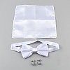 Polyester Pocket Towel Accessories & Bowknot Ties & Iron Cuffinks Sets AJEW-WH20007-78E-1