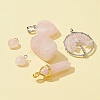 5 Styles Natural Rose Quartz Pendants G-FS0002-46-3