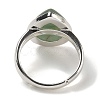 Natural Green Aventurine Teardrop Adjustable Rings RJEW-K371-08S-23-4