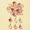24Pcs 6 Style Transparent Spray Painted Glass Pendants GLAA-FS0001-33-1