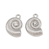 304 Stainless Steel with Crystal Rhinestone Charms RB-CBABFDA-11B-P-1