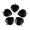 Natural Obsidian Pendants G-S364-006F-1