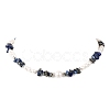 Natural Lapis Lazuli Chip Beads Bracelets & Necklaces Sets SJEW-JS01357-02-5