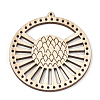 Undyed Wood Chandelier Component Links X-WOOD-T008-44-2