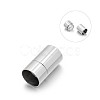 Tarnish Resistant 304 Stainless Steel Column Magnetic Clasps with Glue-in Ends X-STAS-E089-12F-1