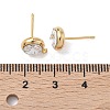 SHEGRACE Brass Rhinestone Flat Round Stud Earring Findings XGR0099G-120G-3