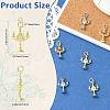 8Pcs 4 Styles Brass Micro Pave Cubic Zirconia Pendants KK-CJ0004-23-2