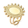 304 Stainless Steel Open Cuff Ring Components STAS-Q308-04G-1