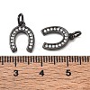 CZ Brass Micro Pave Cubic Zirconia Horse Shoe Charms ZIRC-L018-13B-3