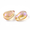 Electroplate Glass Charms EGLA-T014-04C-2