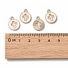 Light Gold Plated Alloy Enamel Pendants ENAM-R136-18-5
