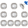 10Pcs Alloy Glass Rhinestone Brooches AJEW-PH01687-1