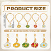 10Pcs 5 Colors Daisy Alloy Enamel Pendants Cup Charms HJEW-LP00039-2