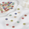 48Pcs 6 Colors Glass Rhinestone Buttons BUTT-LP0001-15-1