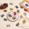 18Pcs 9 Colors Glass Pendants PALLOY-WR00004-3