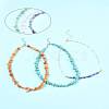 Natural Red Aventurine & Green Aventurine & Amethyst & Rose Quartz & Synthetic Turquoise Chips Beaded Necklaces NJEW-FS00013-2