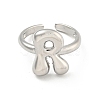 Brass Letter Open Cuff Rings for Women RJEW-G313-01R-P-2