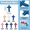 8Pcs 8 Colors Handmade Polymer Clay Pave Rhinestone Big Pendants RB-BT0001-03-4
