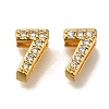 Rack Plating Number Brass Micro Pave Clear Cubic Zirconia Silde Charms KK-A231-13H-1