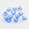 Lt.Blue Dyed Transparent Acrylic Flower Beads X-PL548-8-3