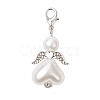 Heart Angel Glass Pearl & ABS Plastic Imitation Pearl Pendant Decorations HJEW-JM03565-01-2