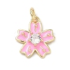 Brass Pave Clear Cubic Zirconia Pendants KK-H255-06G-01-1