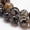 Natural Dragon Veins Agate Bead Strands G-K166-14-6mm-01-5