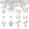 20Pcs 4 Styles Alloy Bead Caps & Pendant Cabochons Settings FIND-TA0010-07-2