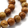 Natural Wood Lace Stone Wooden Jasper Beads Strands G-G763-05-8mm-3