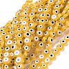 Handmade Evil Eye Lampwork Flat Round Bead Strands LAMP-L058-10mm-01-2