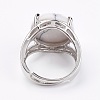 Adjustable Natural Howlite Finger Rings RJEW-F075-01Q-3