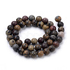 Natural Dendritic Jasper Beads Strands G-S259-10-8mm-2